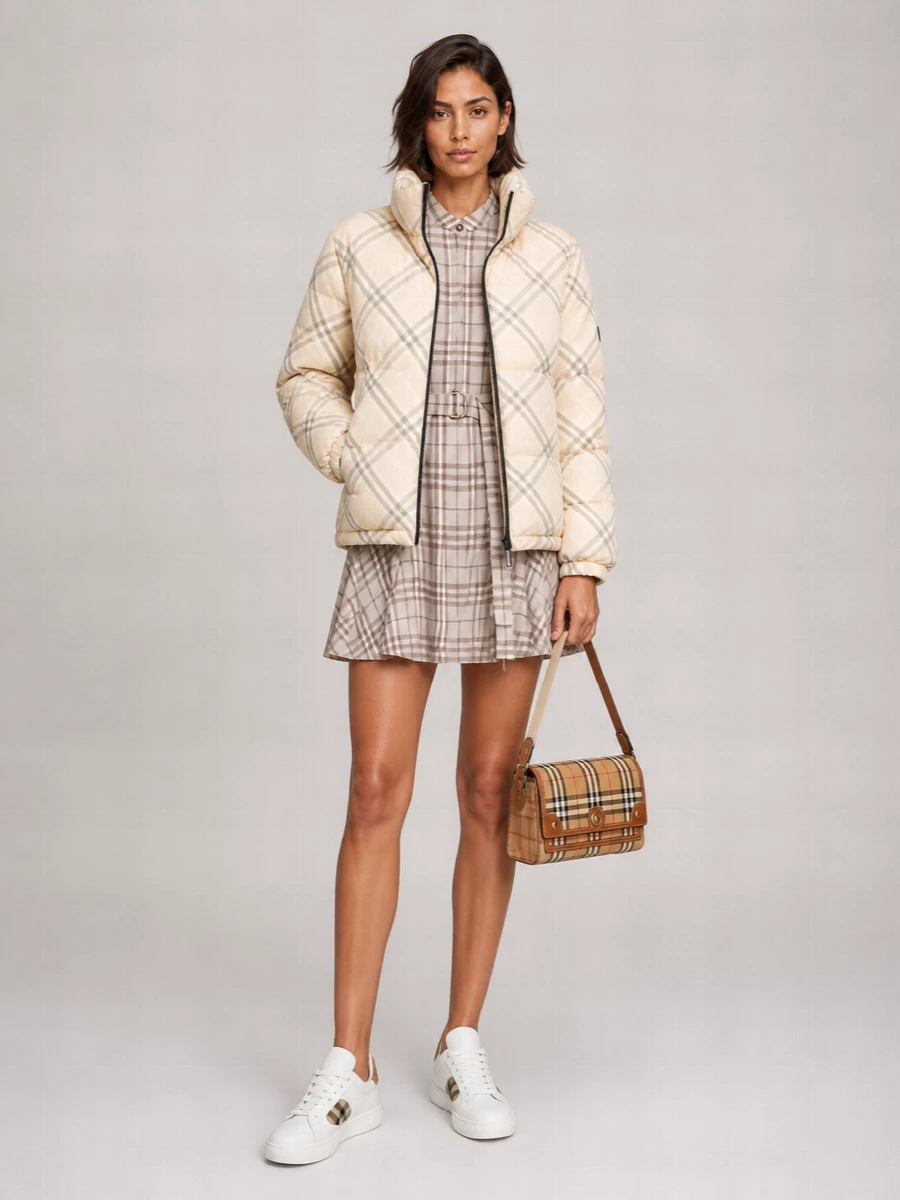 Burberry checked puffer jacket