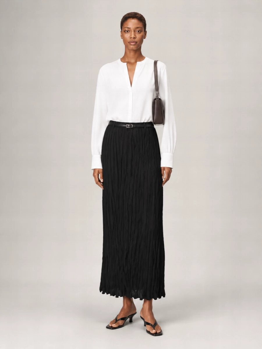Totême Crinkled Knit Midi Pleated Skirt