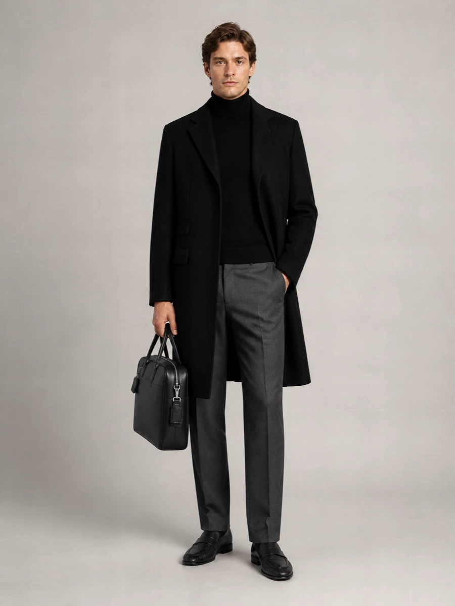 The Row wool single-breasted coat