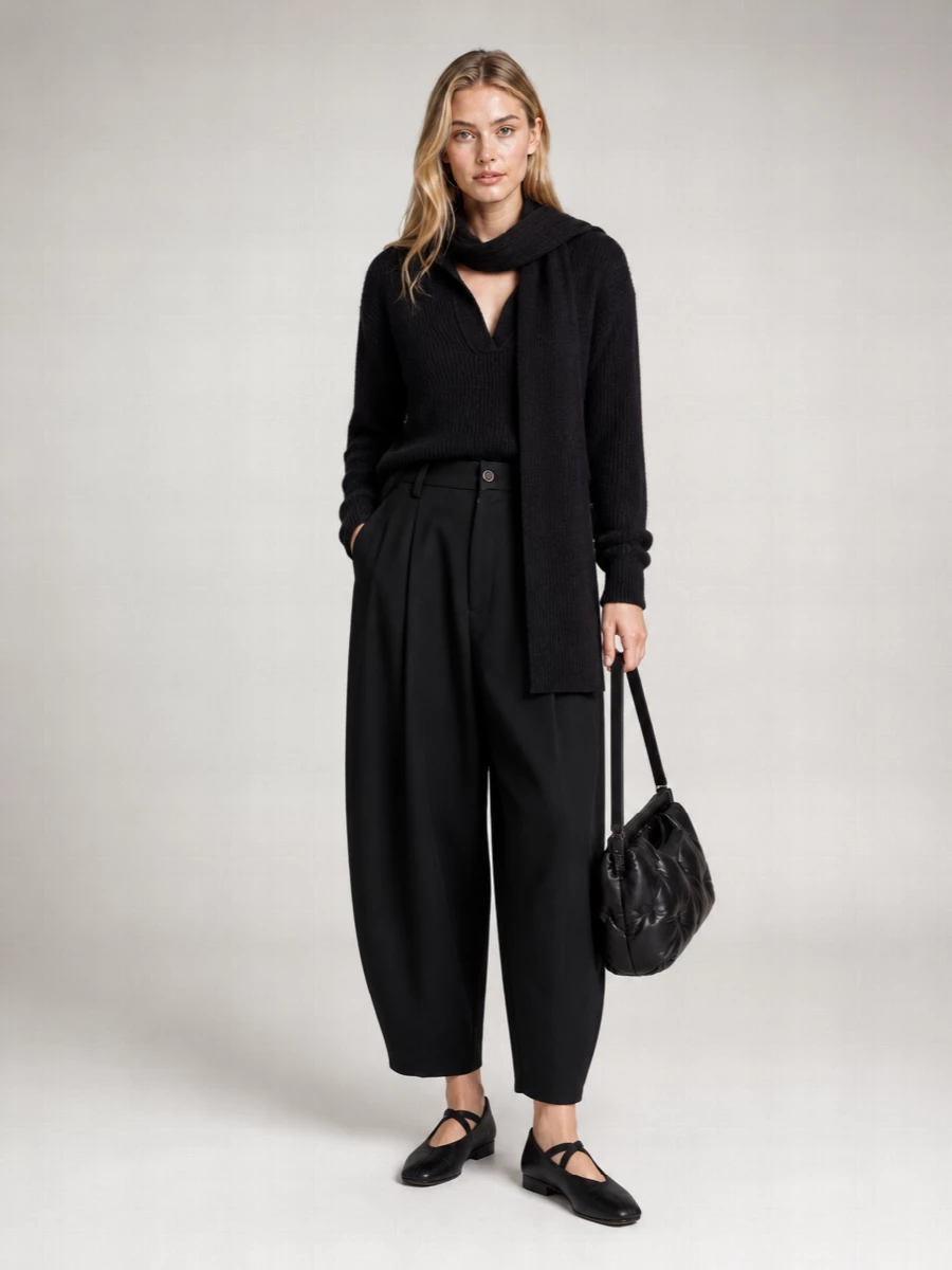 Uma Wang Alpaca-Blend V-Neck Oversized Jumper