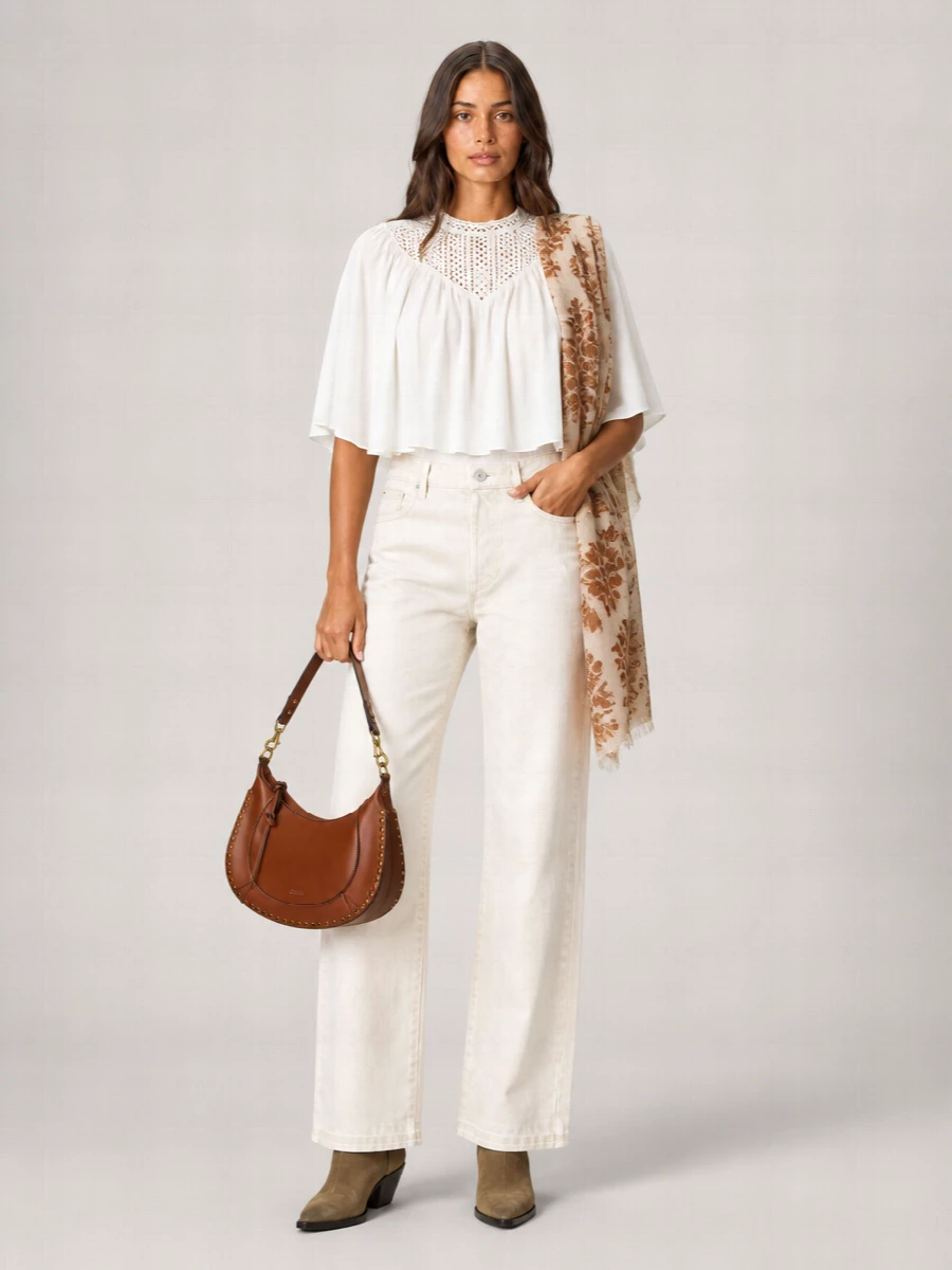 Isabel Marant Etoile Pleated Embroidered Blouse
