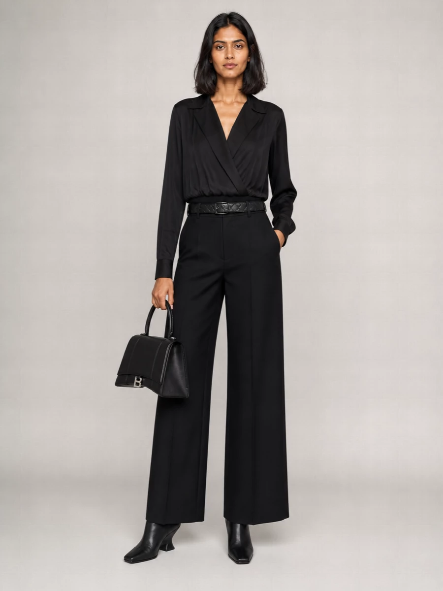 Dsquared2 Virgin Wool Wide-Leg Trousers