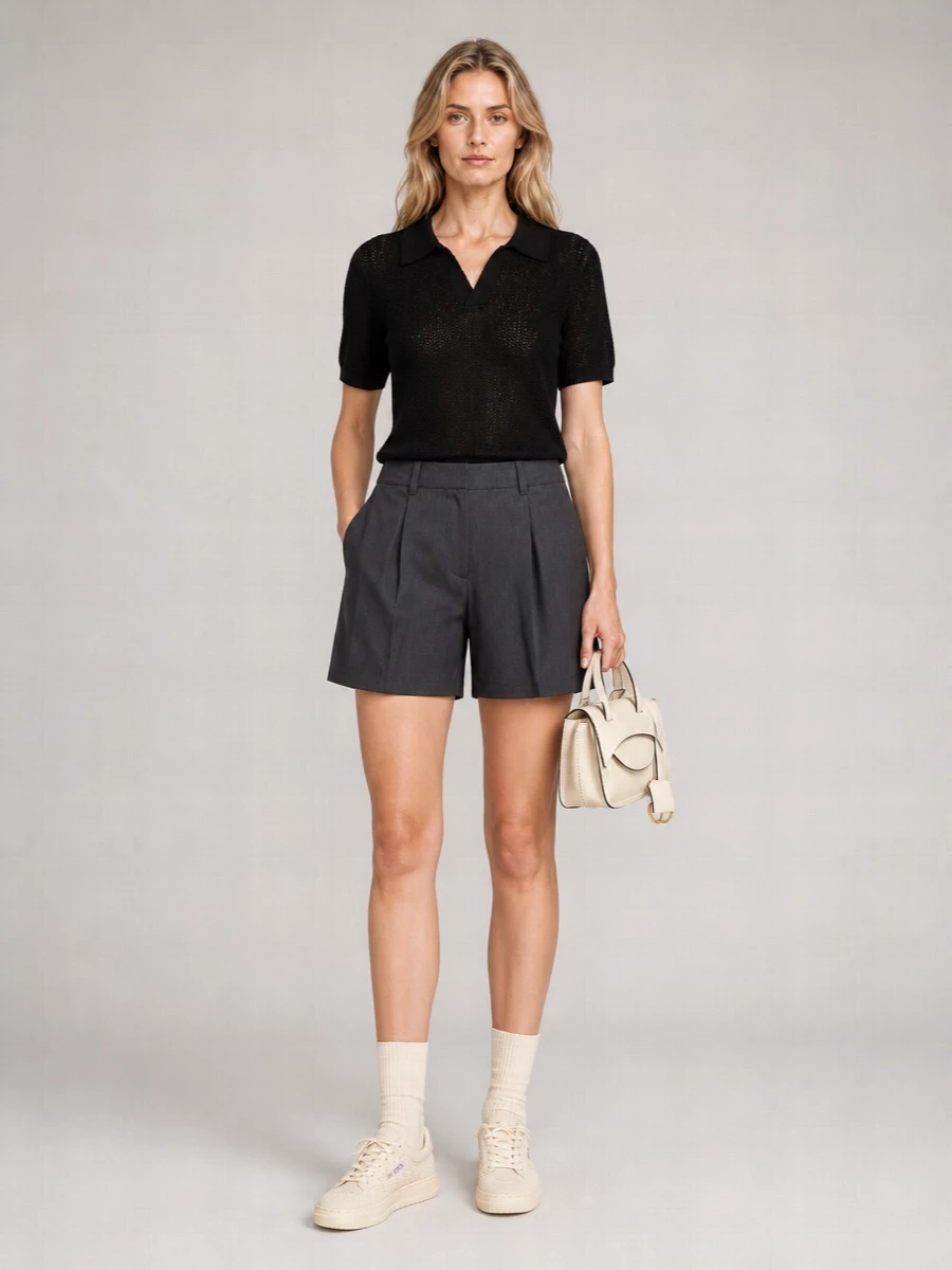 Dunst Ribbed Knit Polo Shirt