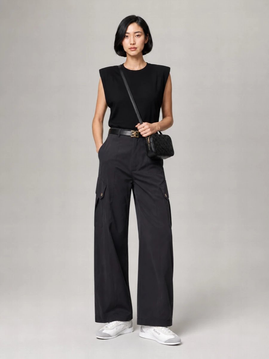 Pinko Cotton Wide-Leg Trousers