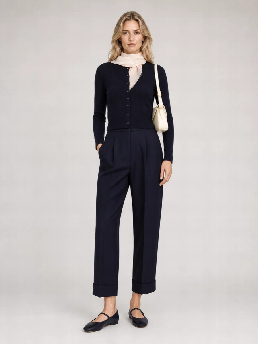 Lisa Yang Cashmere Ribbed-Trim Crew-Neck Cardigan