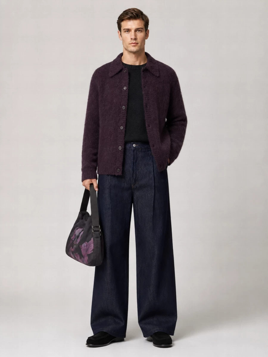 Dries Van Noten Wool-Blend Ribbed Cardigan