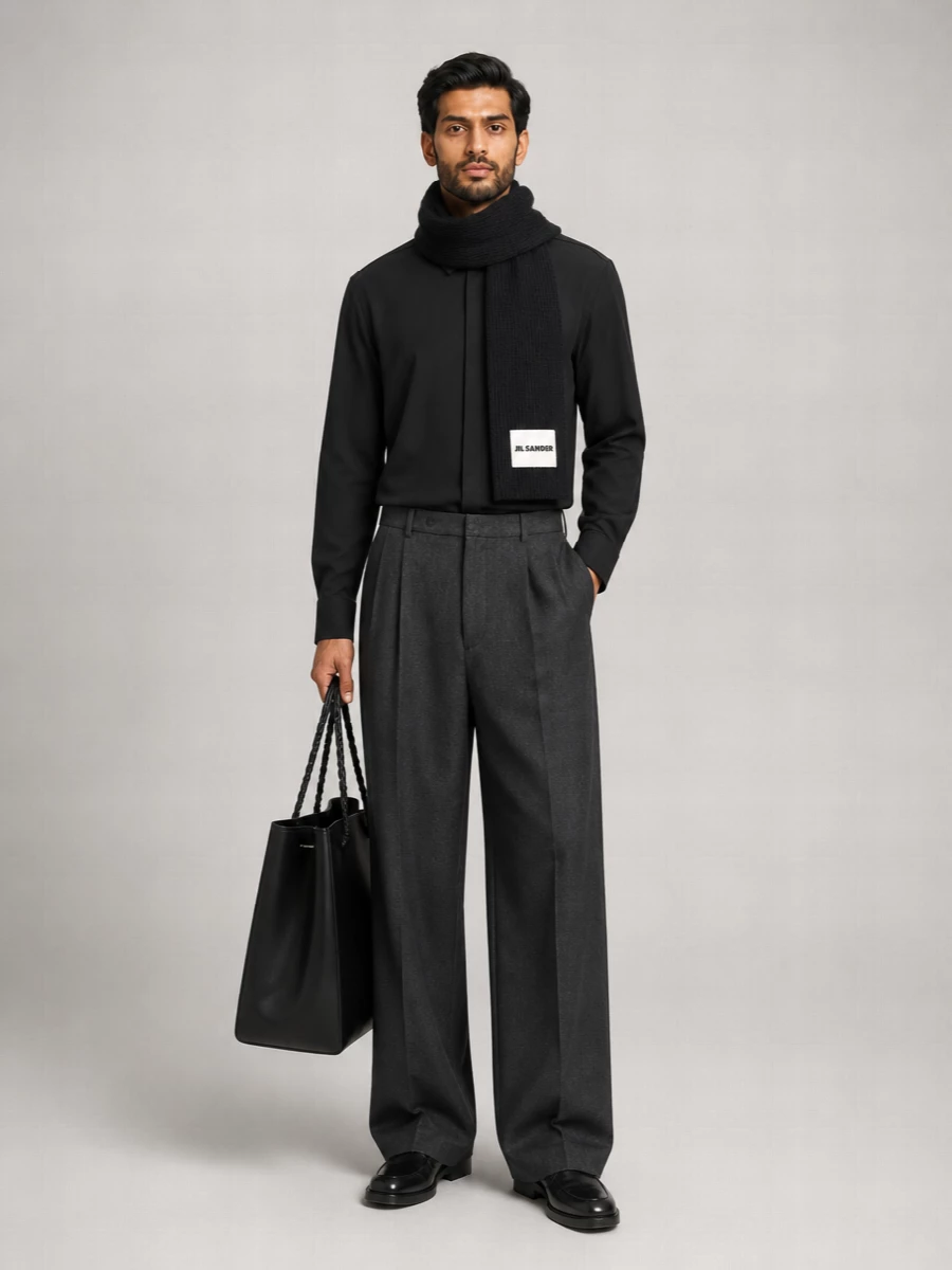 Jil Sander Wool Wide-Leg Trousers