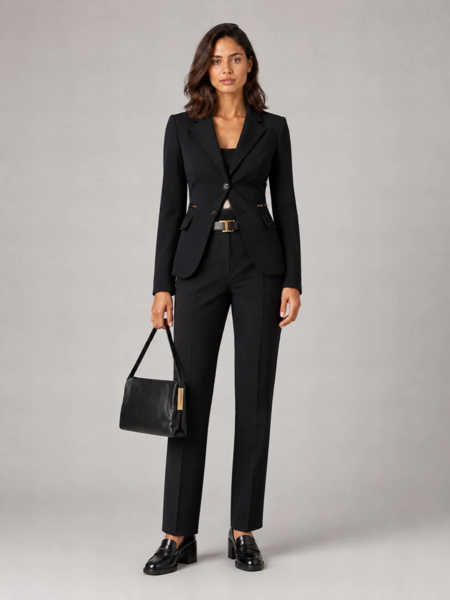 Elisabetta Franchi high-rise pleated straight-leg suit trousers