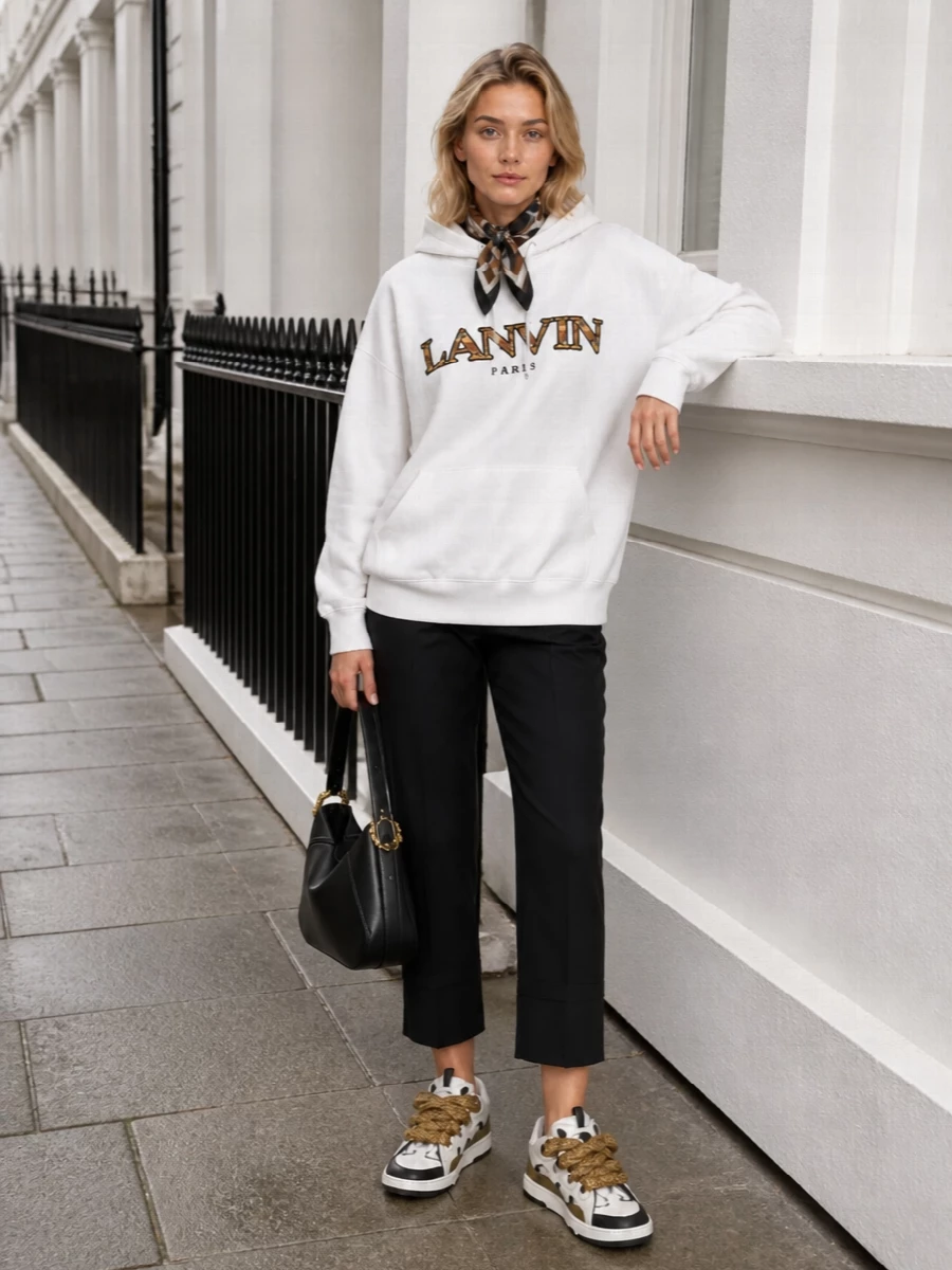 Lanvin hoodie cropped trousers sneakers