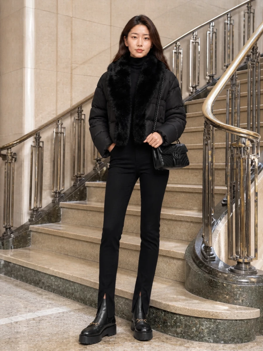 Gucci black puffer slim jeans chelsea boots