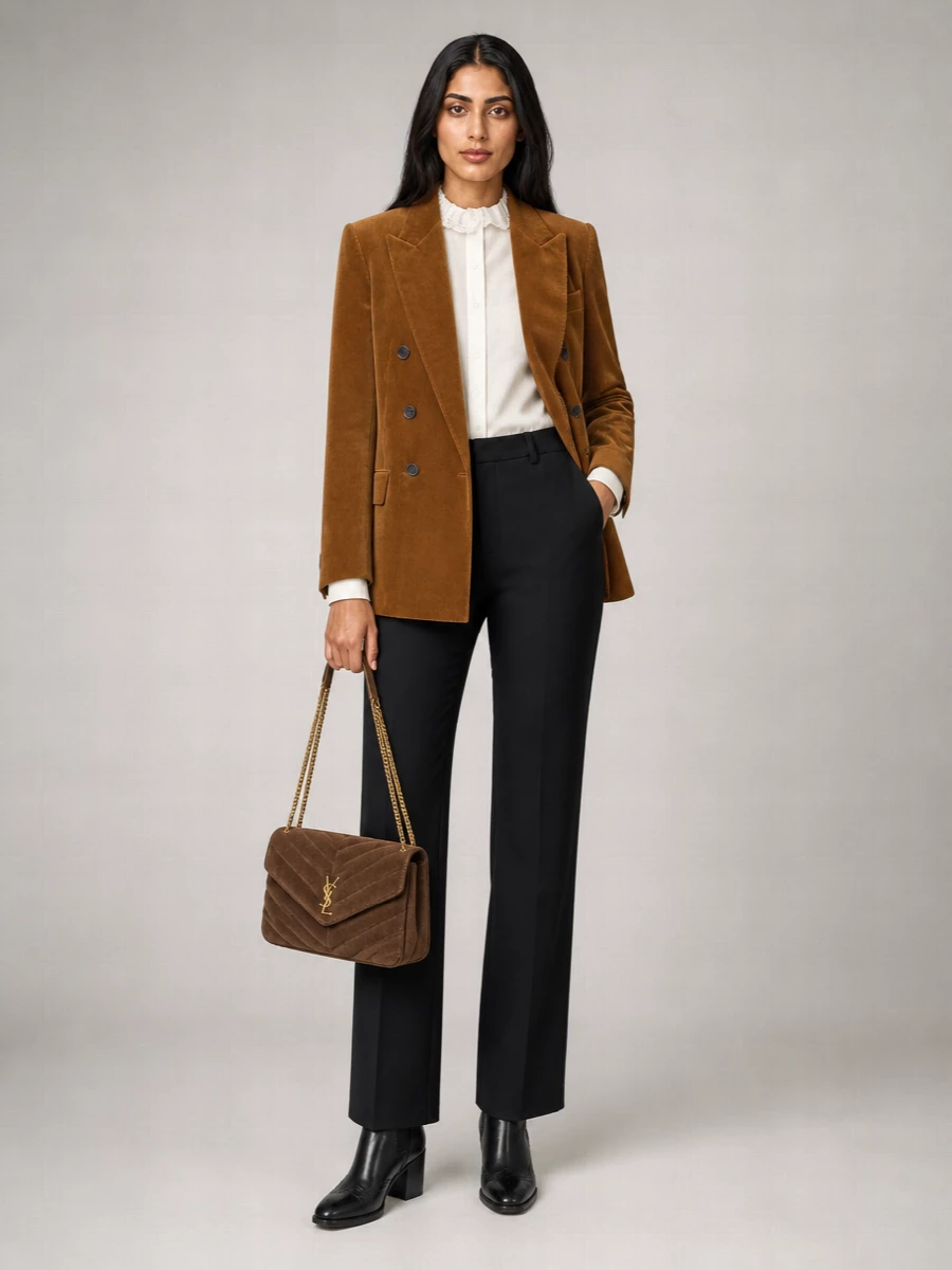 Saint Laurent Corduroy Double-Breasted Blazer