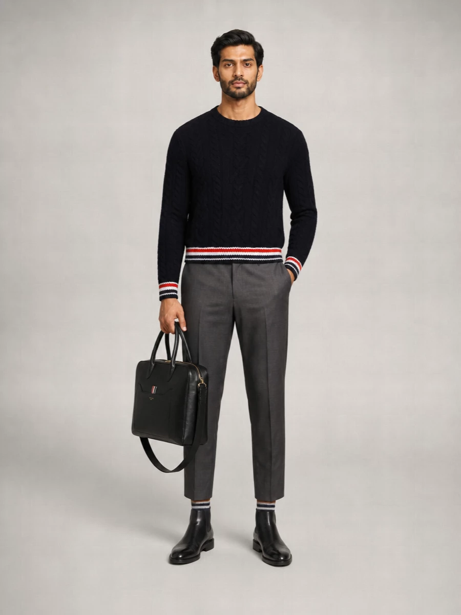 Thom Browne Cable-Knit Wool Sweater