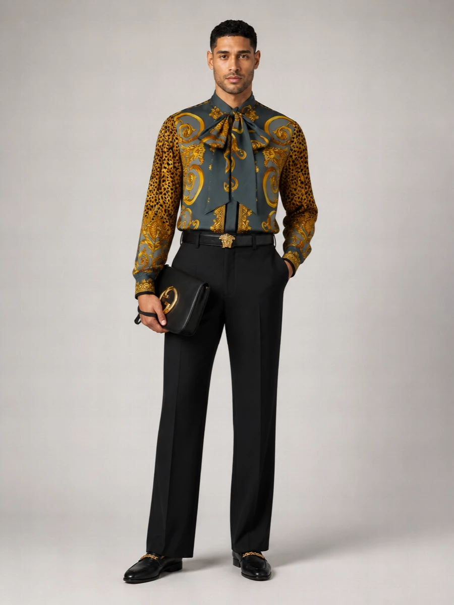 Versace Silk Printed Regular-Fit Shirt