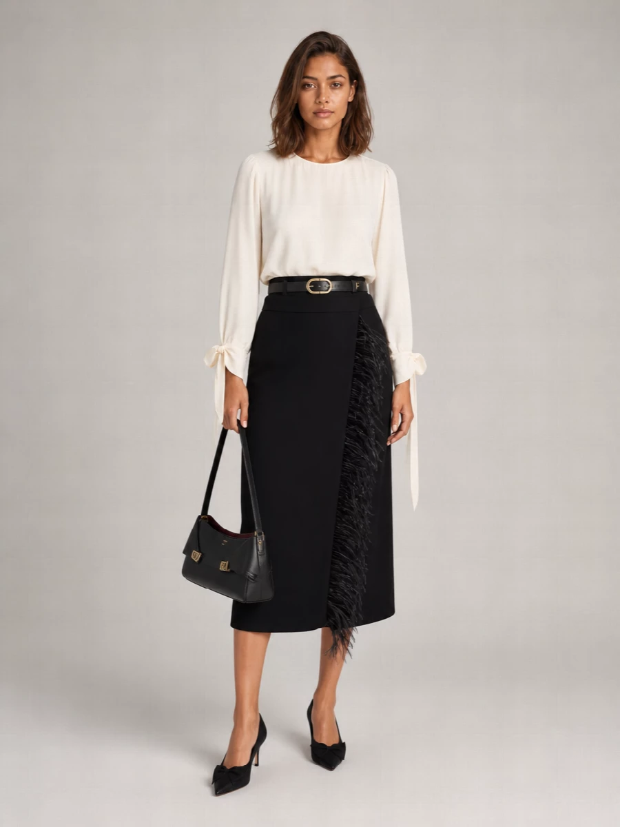 Alberta Ferretti silk crepe de chine long-sleeve blouse