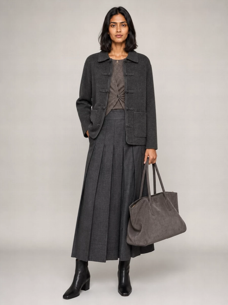 The Attico Medium Suede Shoulder Bag