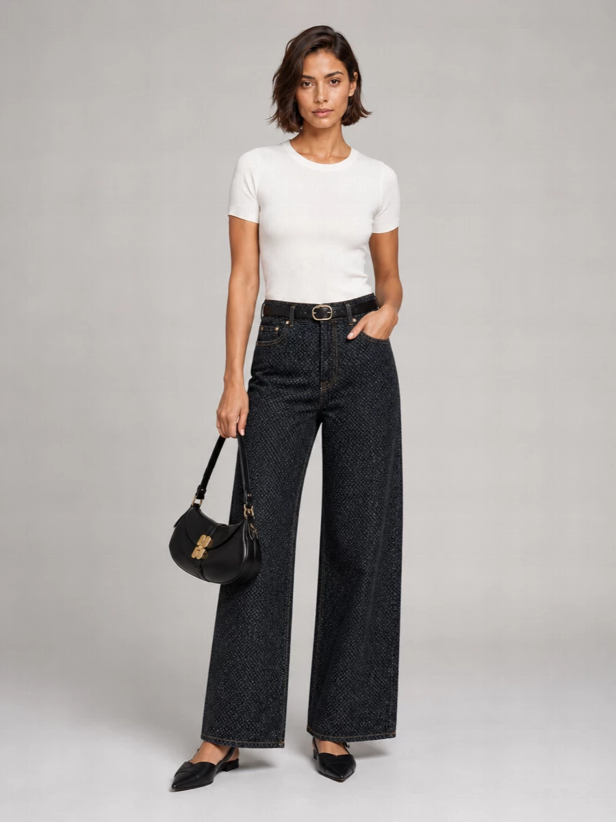 Ganni Ribbed Cotton Short-Sleeve T-Shirt