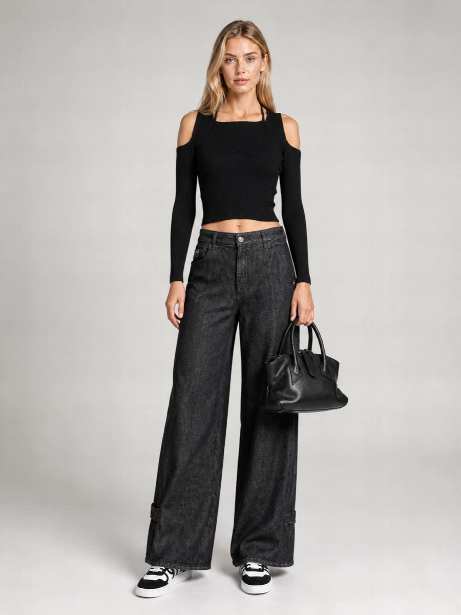 Emporio Armani Denim Pleated Straight-Leg Jeans