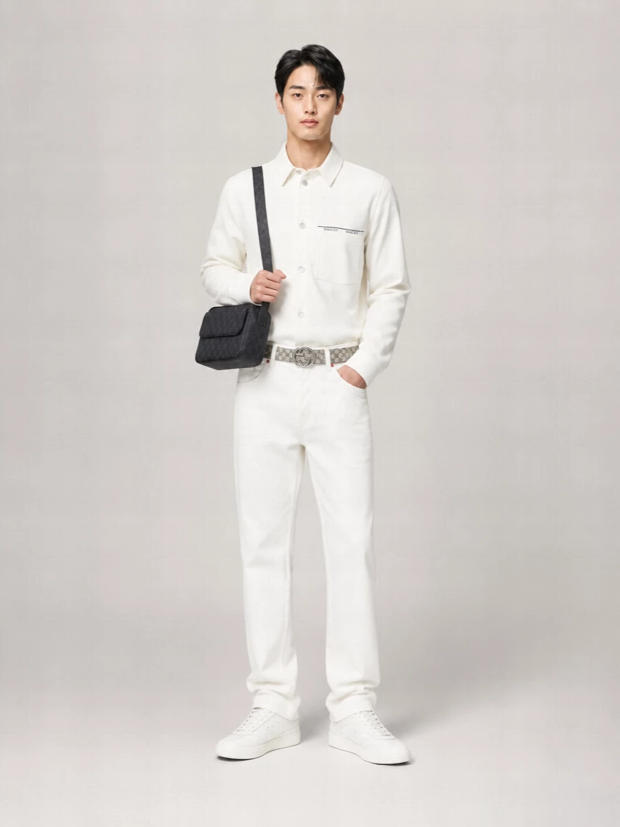 Gucci Fabric Jacquard Messenger Bag