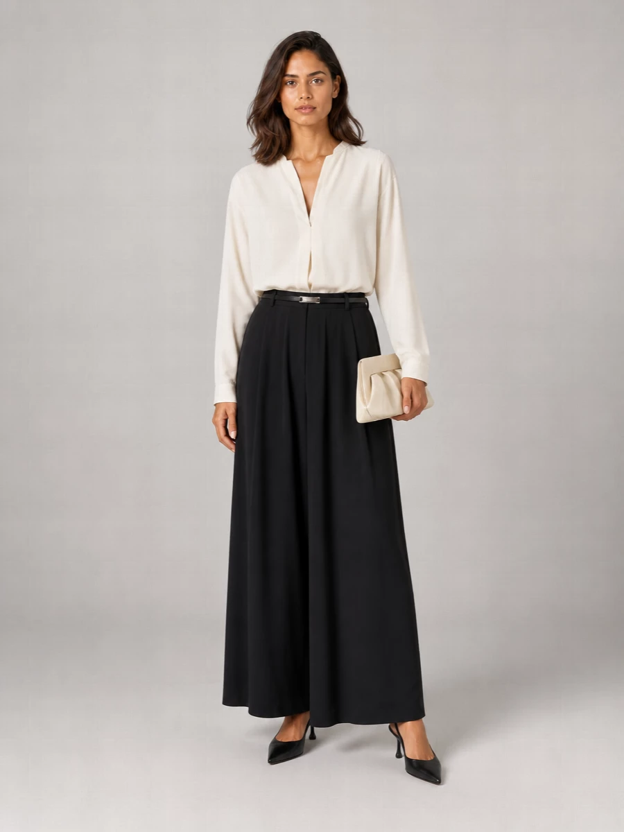 Studio Nicholson Viscose A-Line Midi Skirt