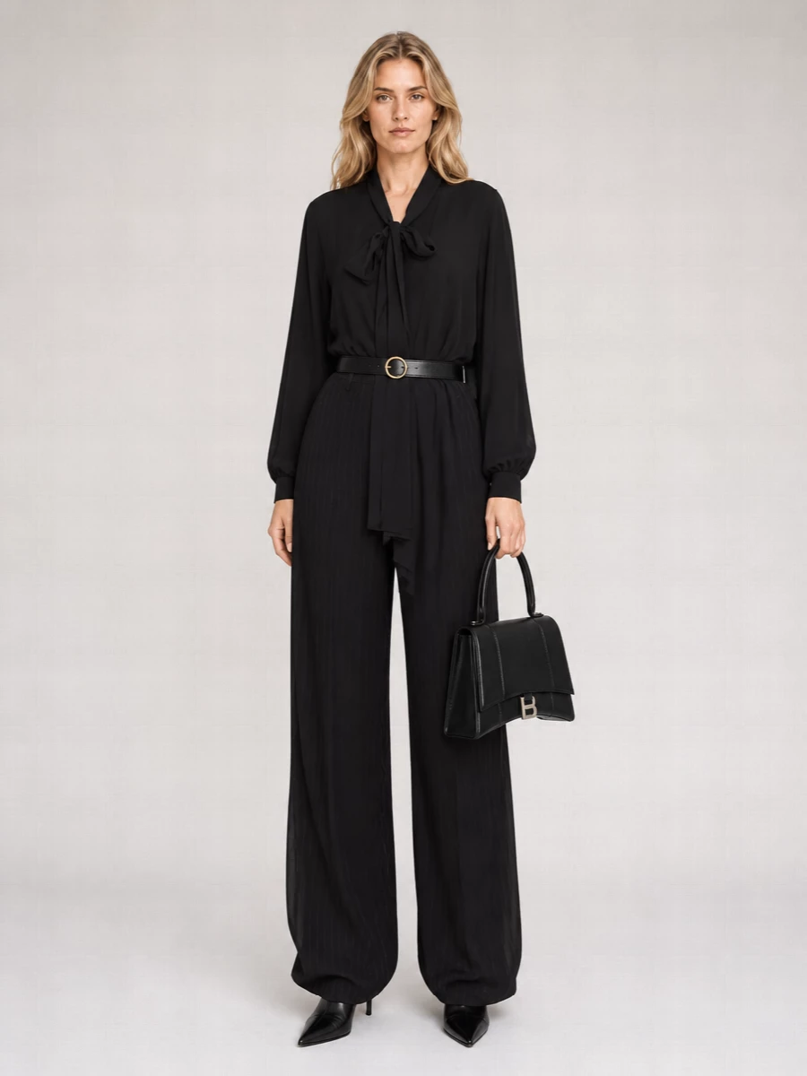 Balenciaga Cupro Wide-Leg Trousers