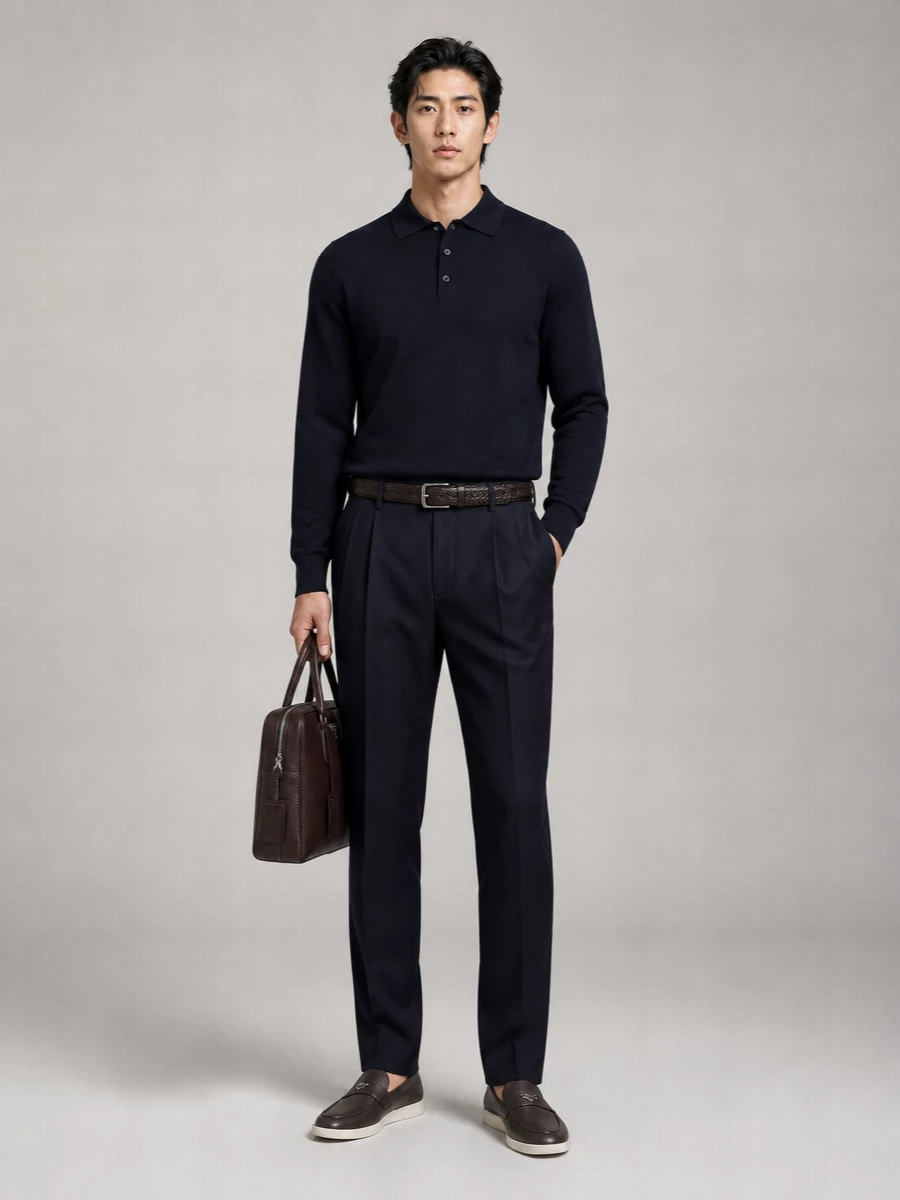 Brioni Cashmere Silk Polo Shirt
