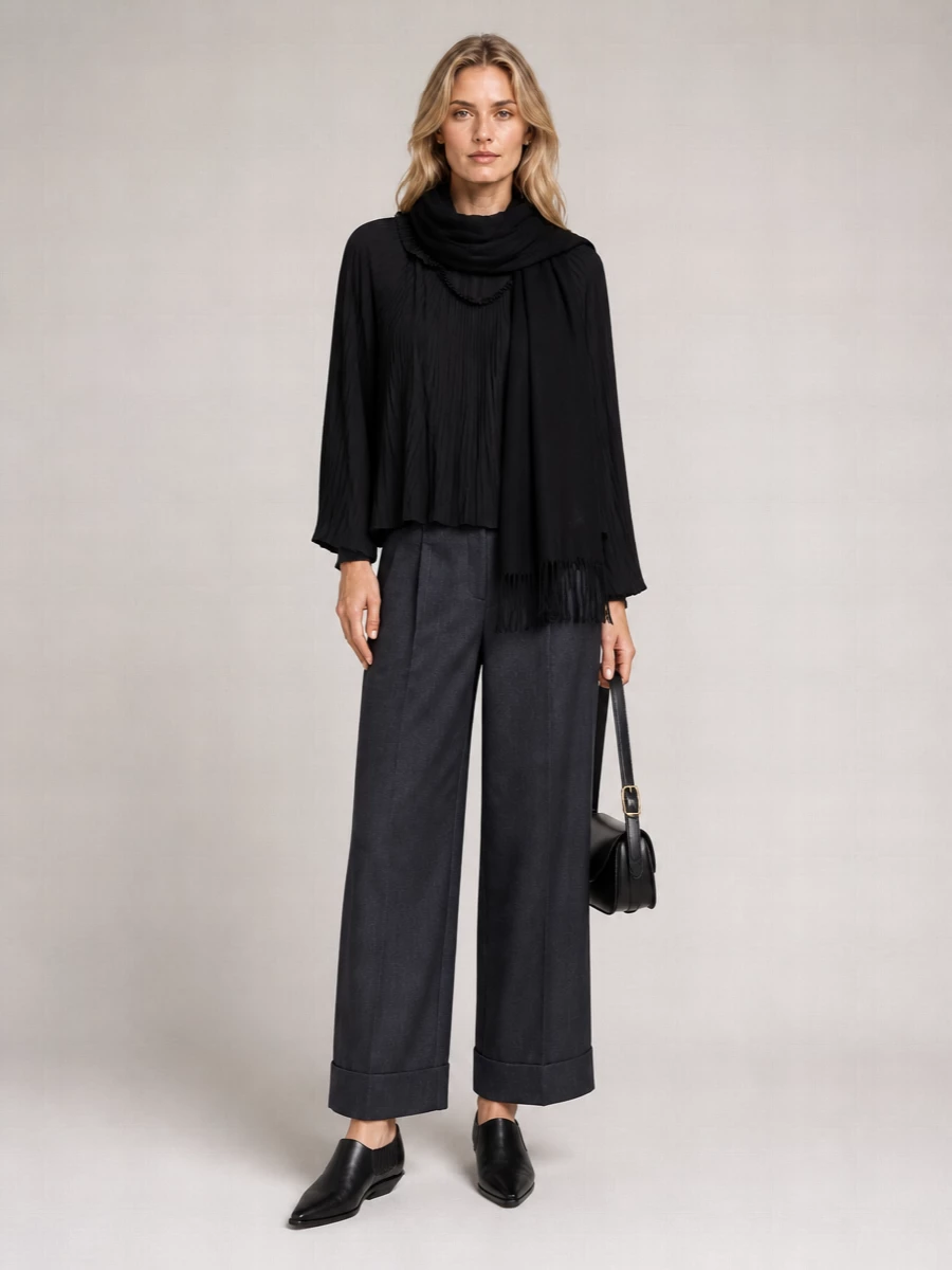 Junya Watanabe Pleated Ruffled Sleeveless Draped Blouse