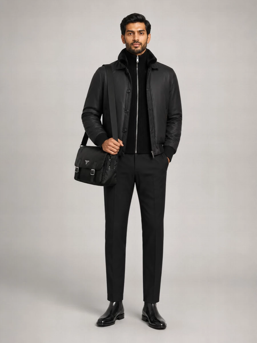 Moorer Leather Bomber Jacket