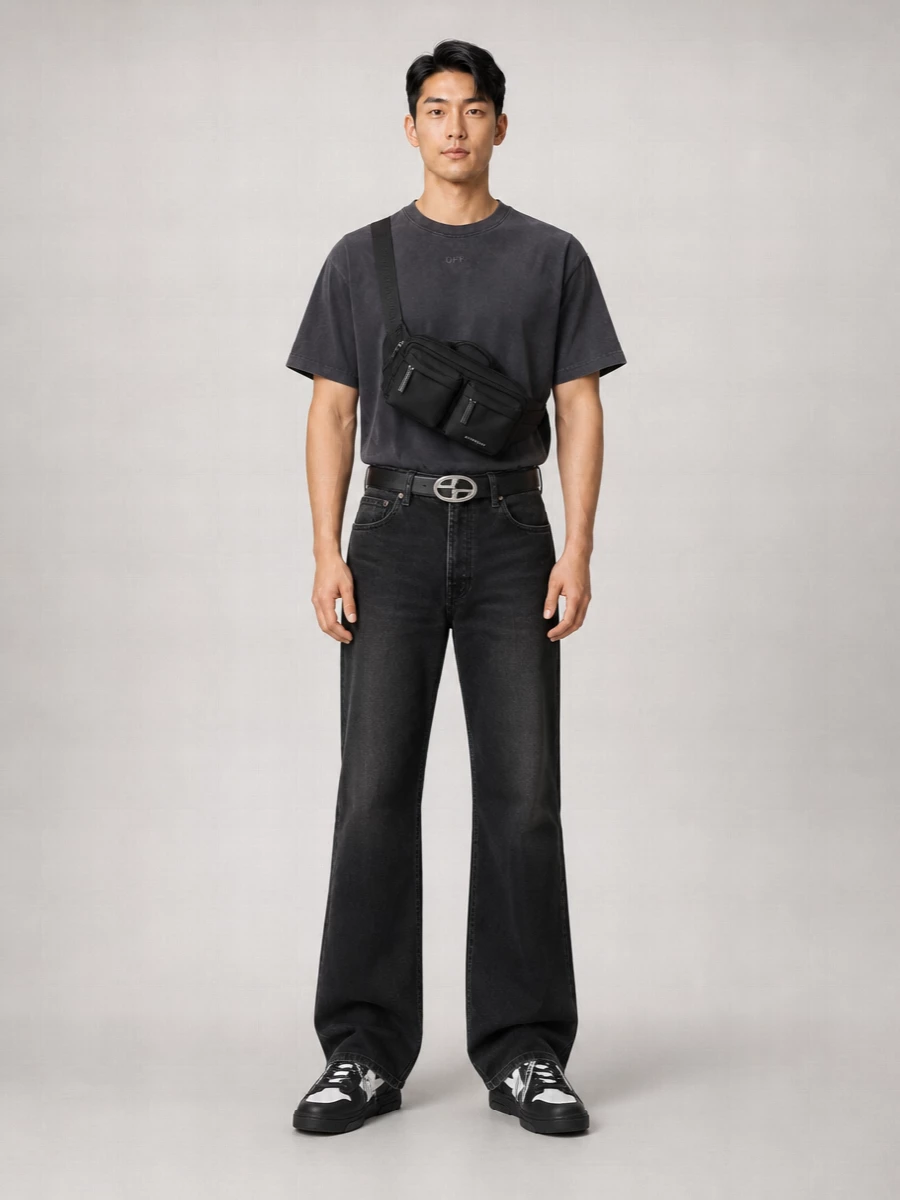 Off-White Denim Slim-Fit Straight-Leg Jeans
