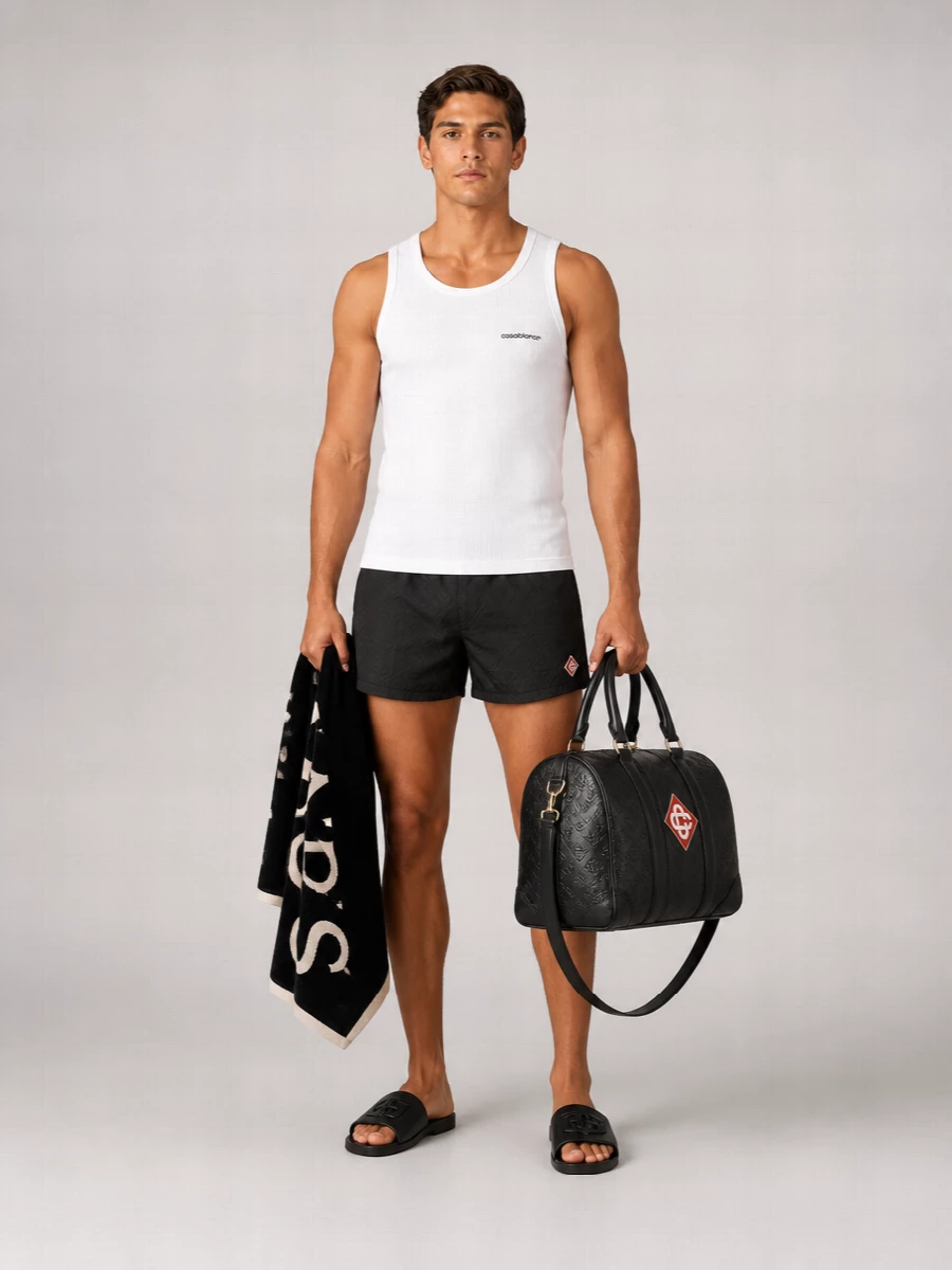 Casablanca Jacquard Logo-Print Swim Shorts