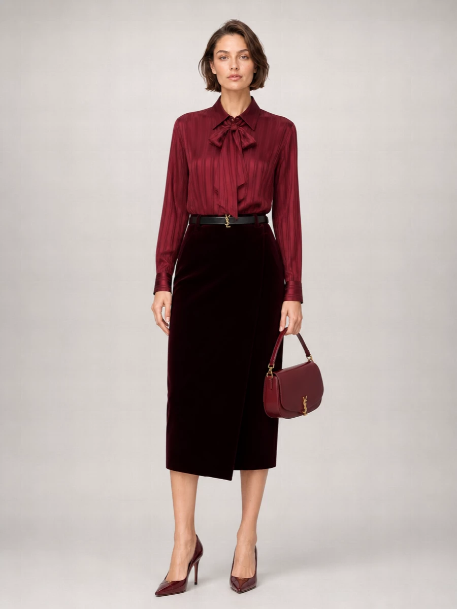 Saint Laurent Silk Lavallière Blouse