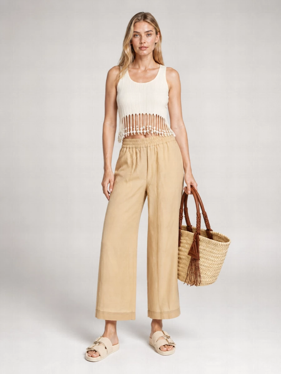 Loewe Paula's Ibiza Cotton Blend Wide-Leg Trousers