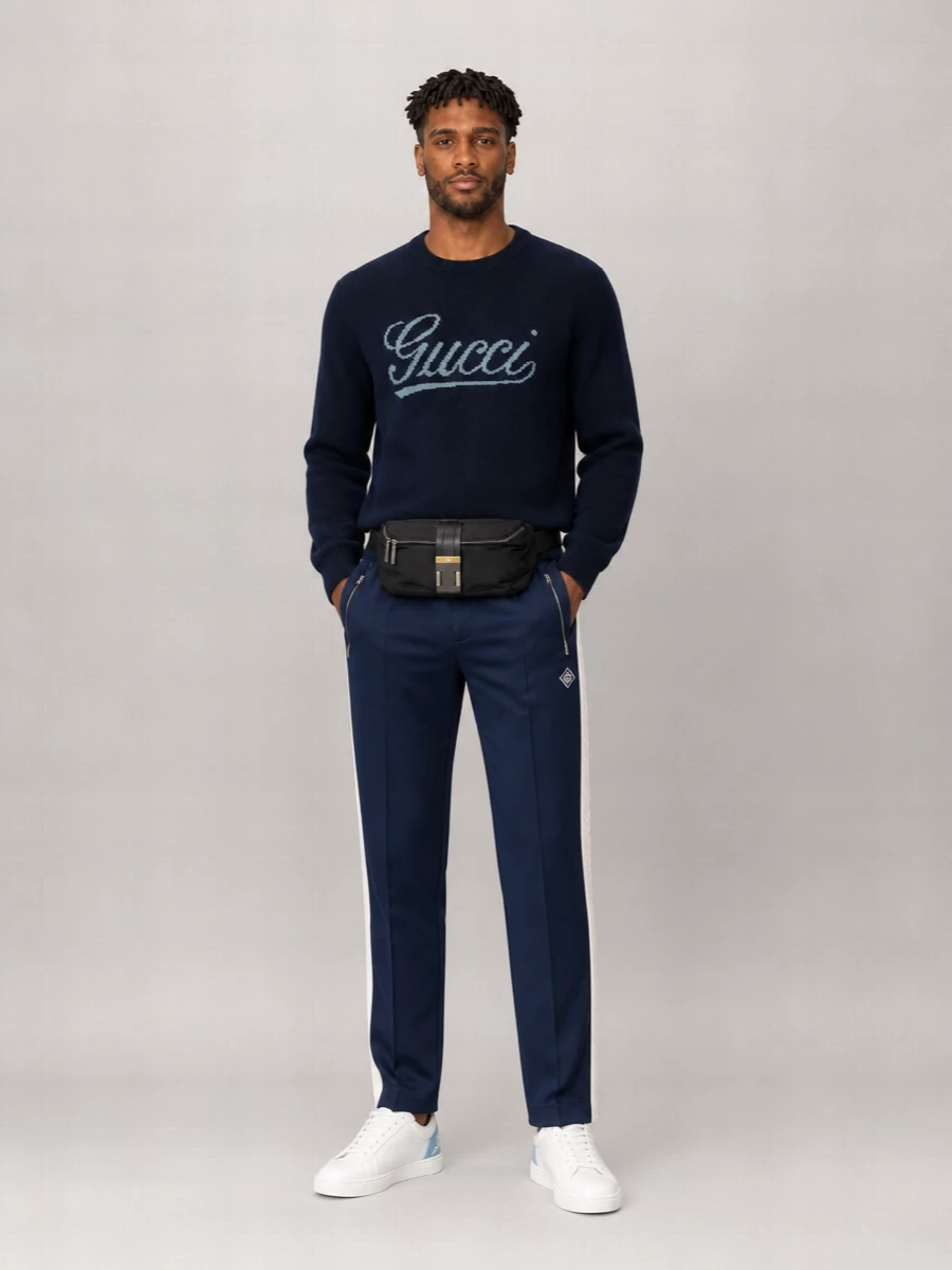 Gucci Wool Logo-Intarsia Crewneck Sweater