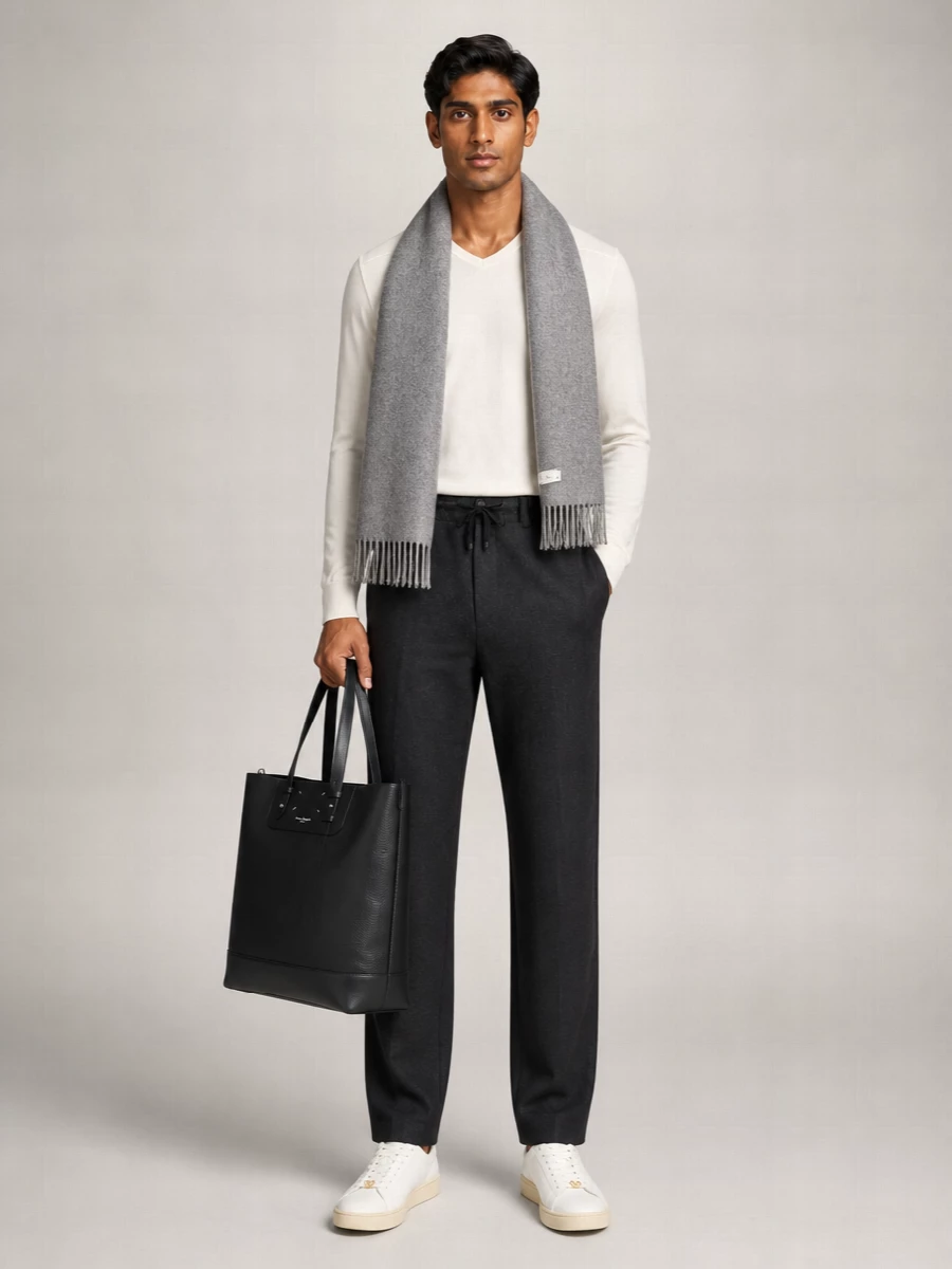 Rick Owens V Neck Sweater Ribbed Cuffs Long Sleeves