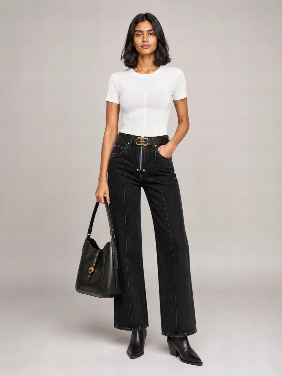 Isabel Marant Denim Wide-Leg Trousers