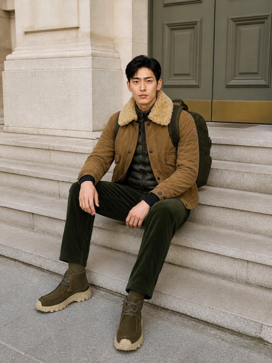 Moncler grenoble bomber olive corduroy trail sneakers