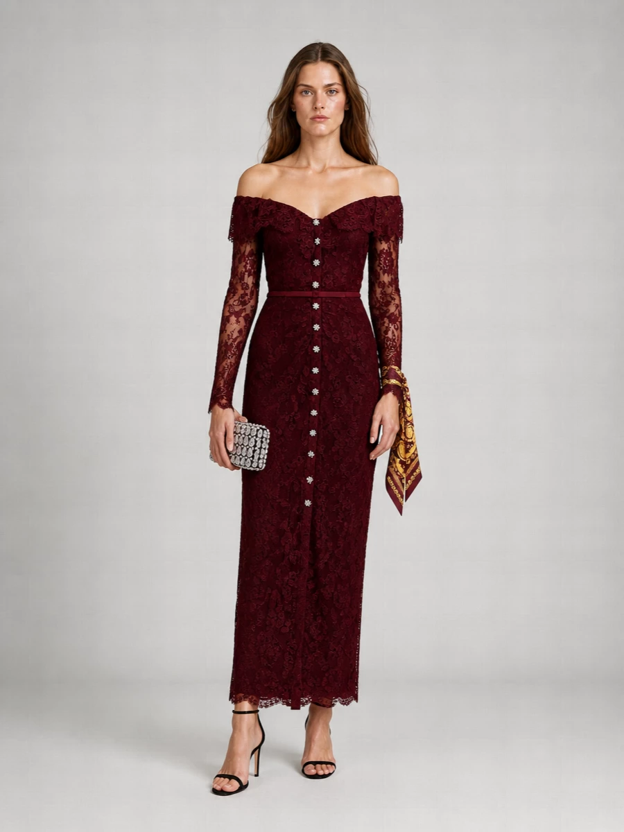 Self-Portrait Lace Maxi Dress