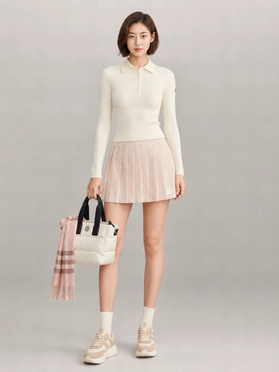 Moncler Checked Pleated Skirt