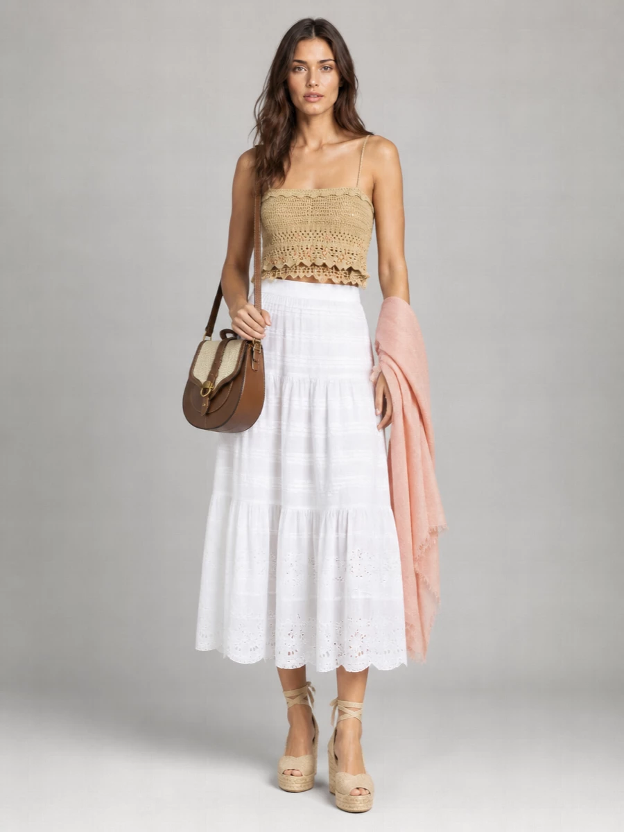 Isabel Marant Crochet Cropped Knitted Top