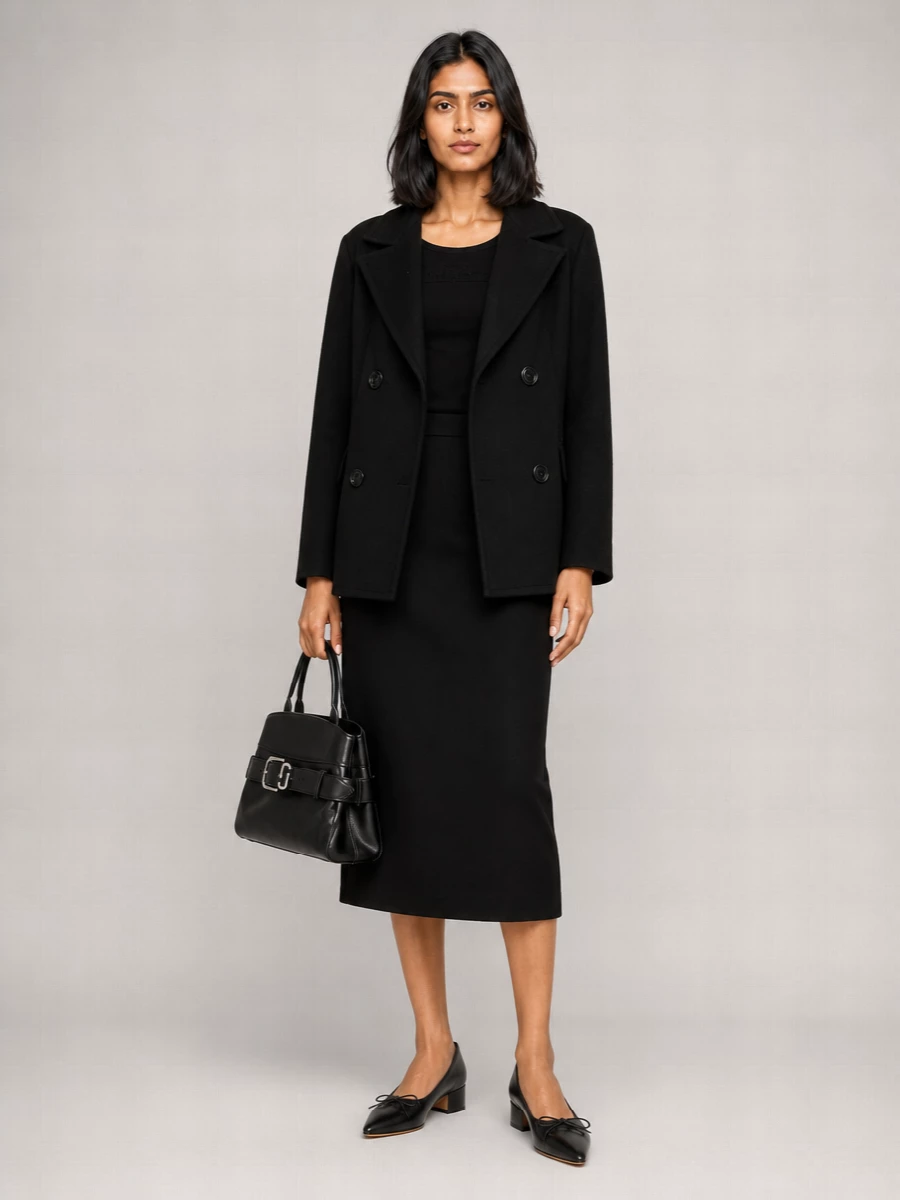 S Max Mara Linen Double-Breasted Coat