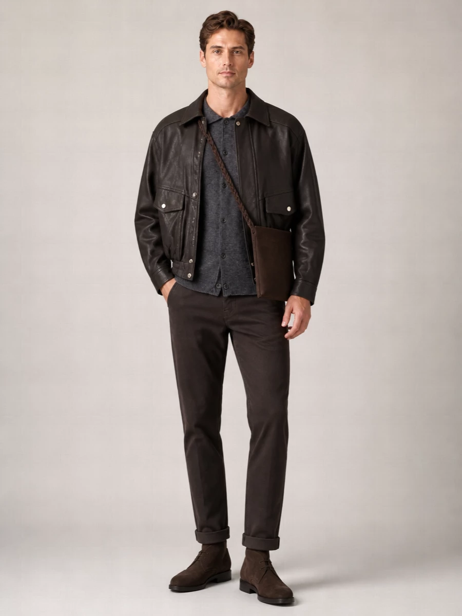 Dunst Lamb Leather Oversized Jacket