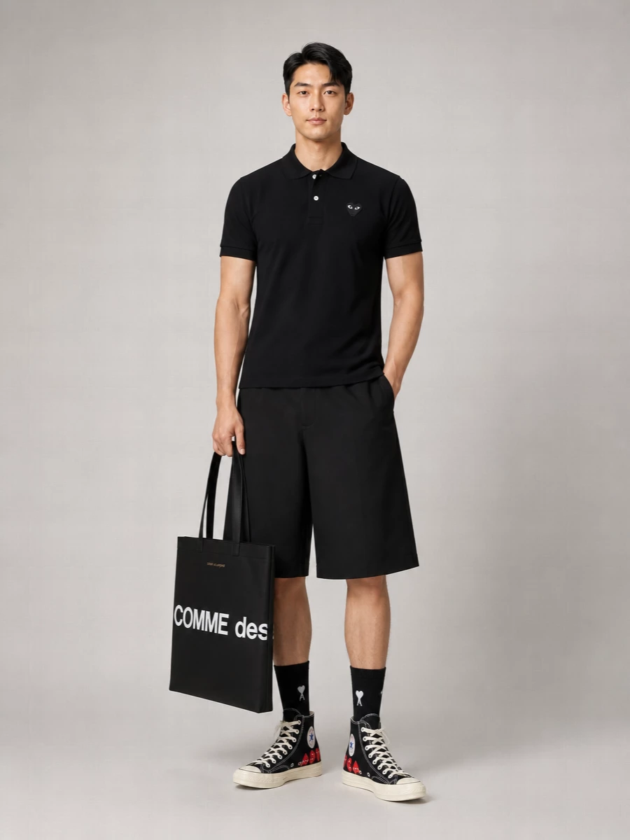 Comme Des Garçons Cotton Logo Polo Shirt