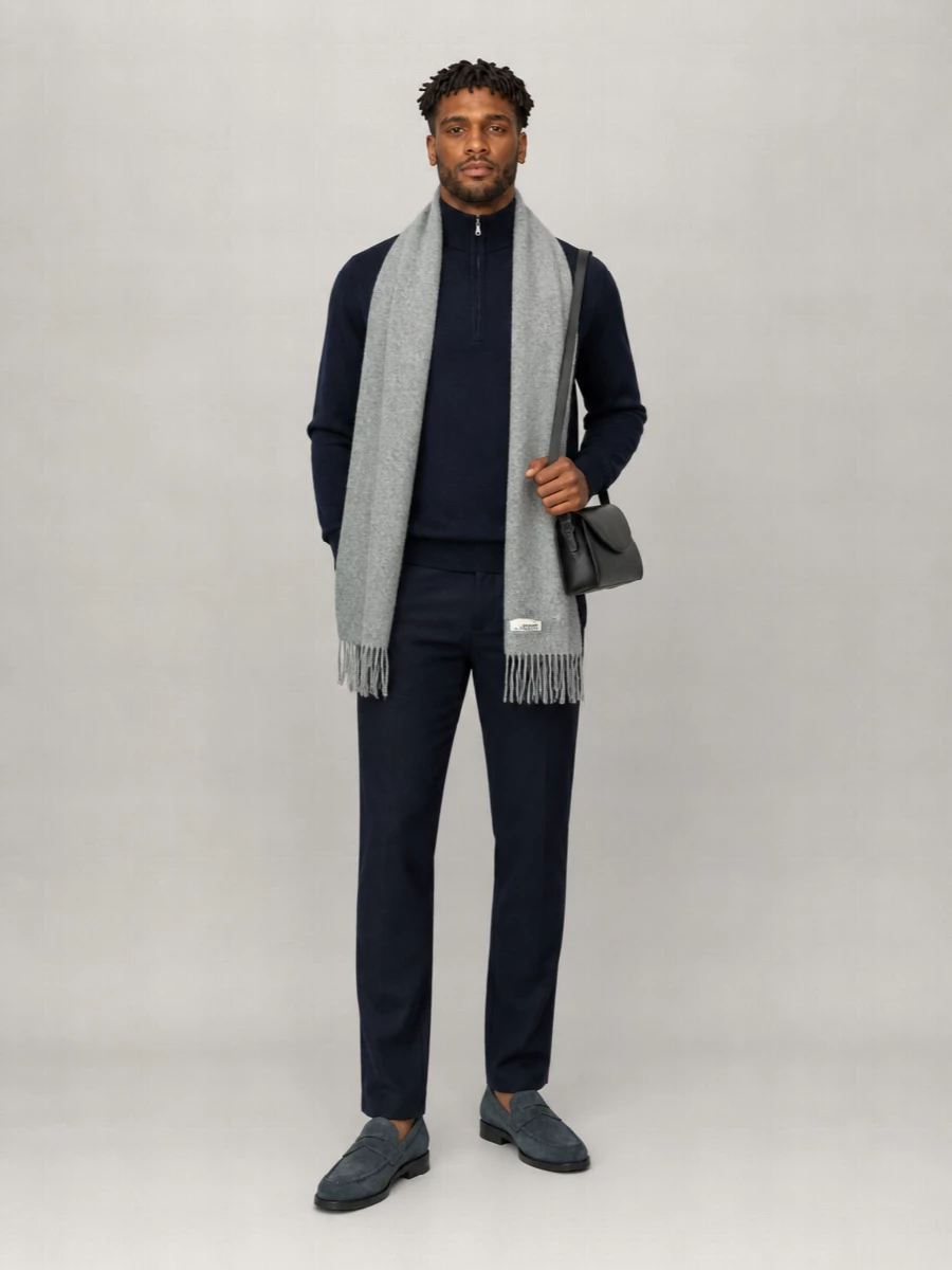 John Smedley Merino Wool Half Zip Sweater