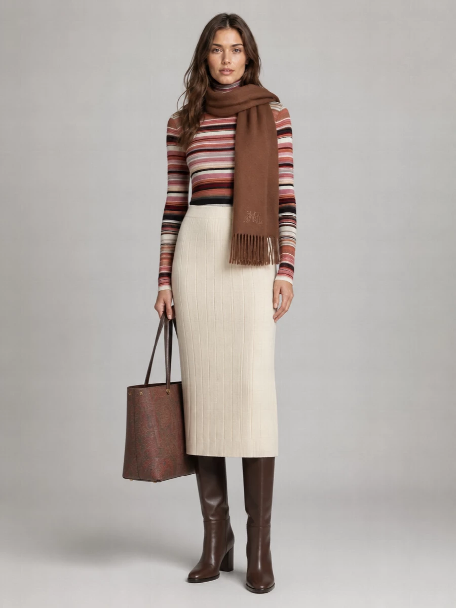 Missoni Ribbed Striped Turtleneck Jumper