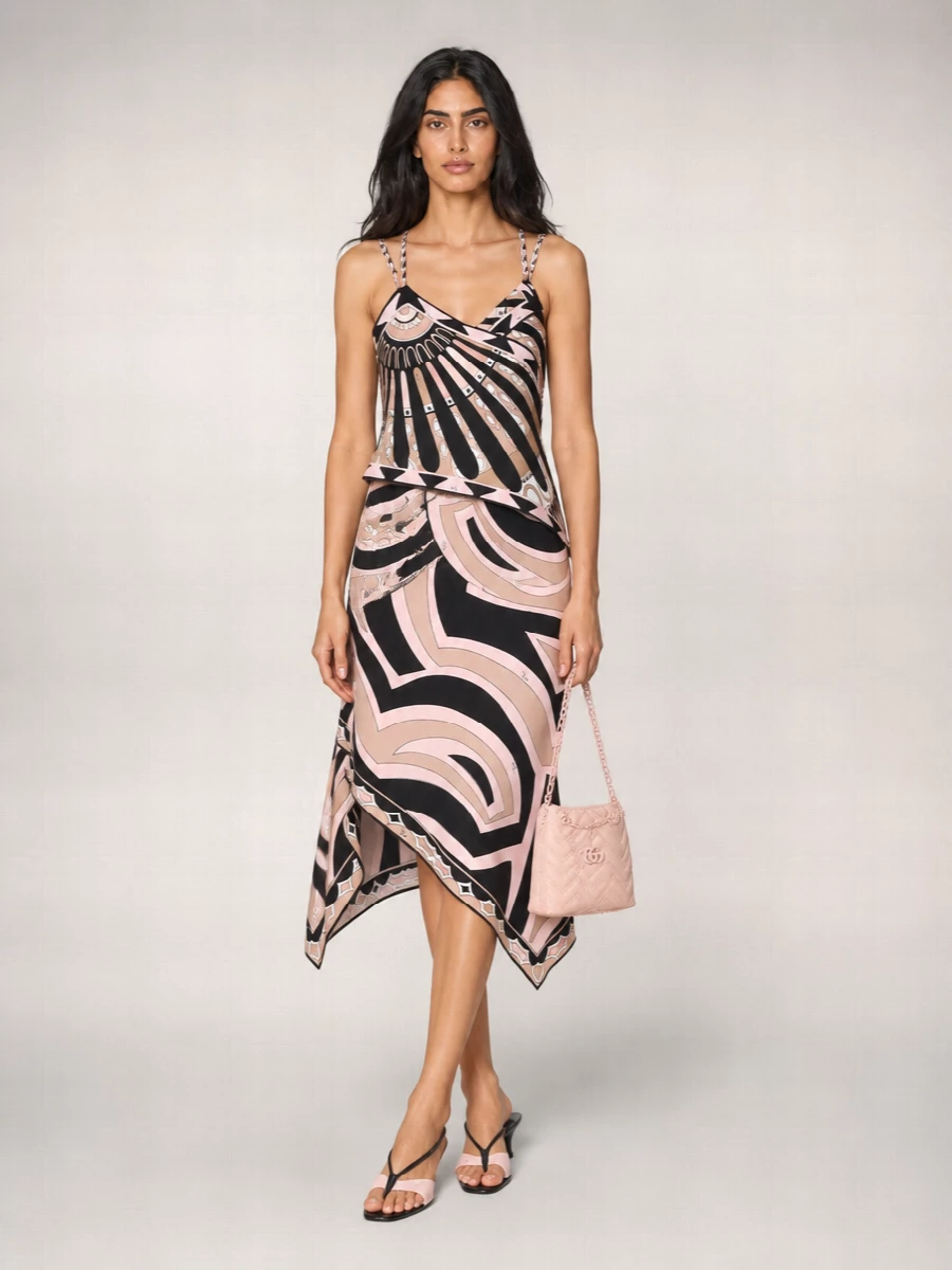 Pucci Silk Printed Asymmetric Mini Skirt