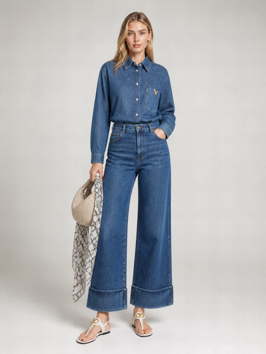 Valentino Garavani Denim Loose-Fit Shirt
