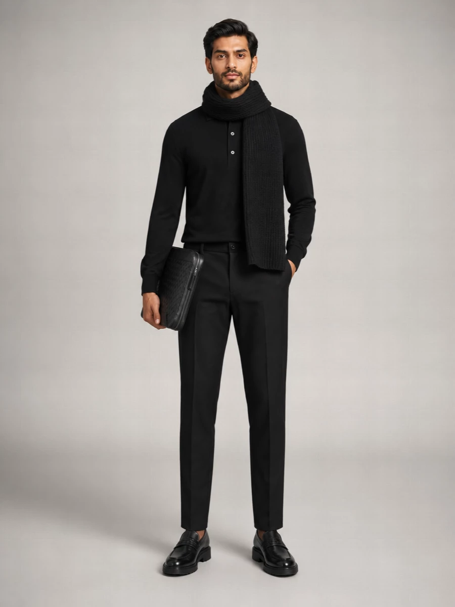 Lardini Long-Sleeve Polo Sweater
