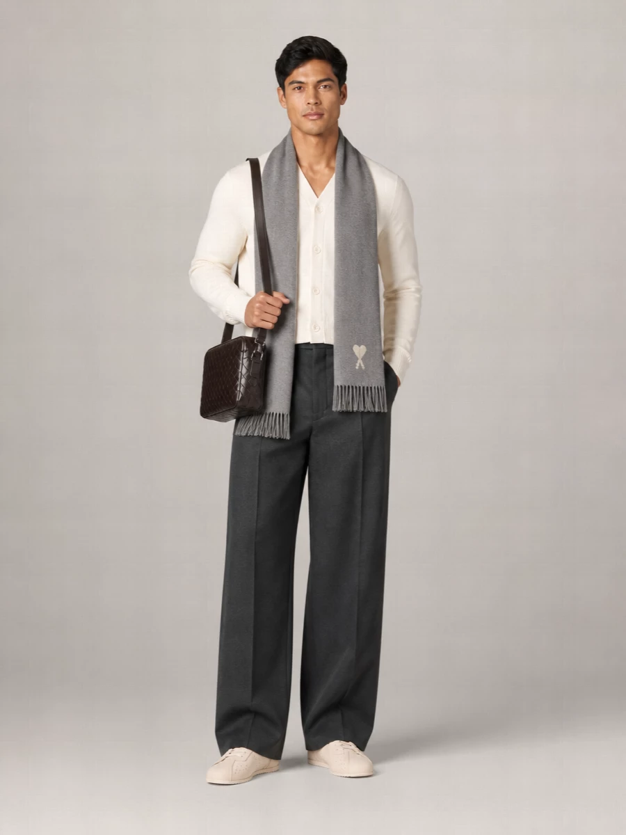 Ami Paris Cashmere Wool Cardigan