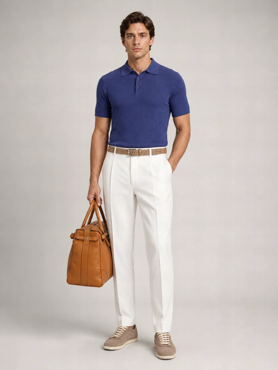Brioni Silk Cashmere Polo Shirt