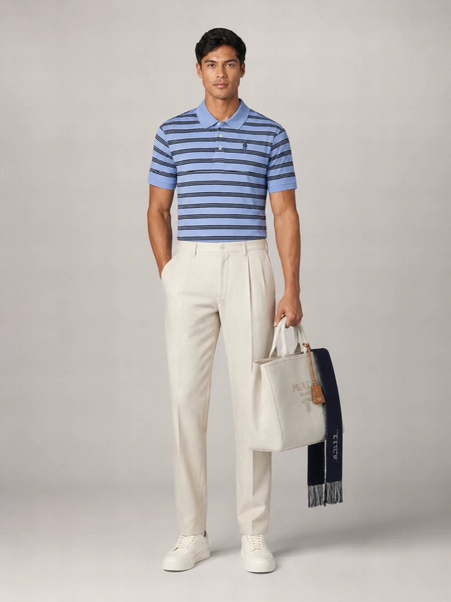 Prada Embroidered Cotton Piqué Polo Shirt