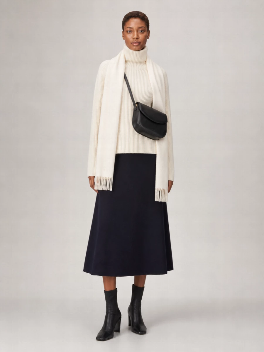 Jil Sander Ribbed Wool Cloak